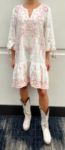 Faye Kimono Sleeve Flounce Dress