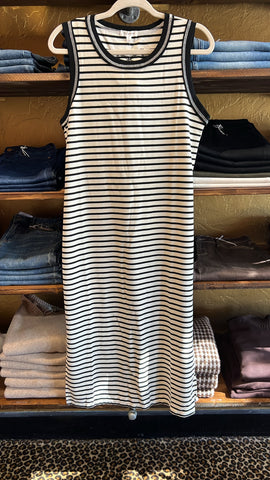 Black and Ivory Striped Dress