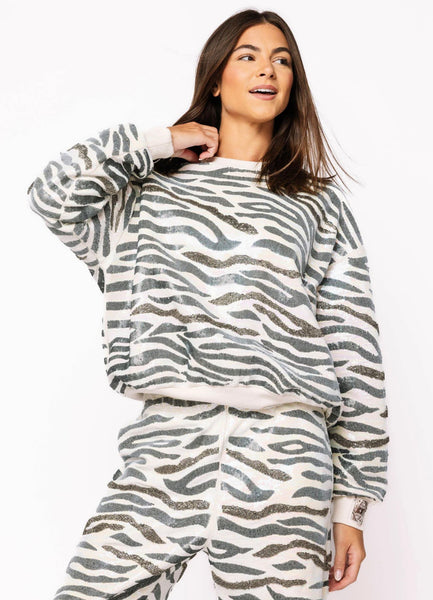 Zebra Print Sweatshirt