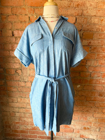 Chambray Button Up Dress