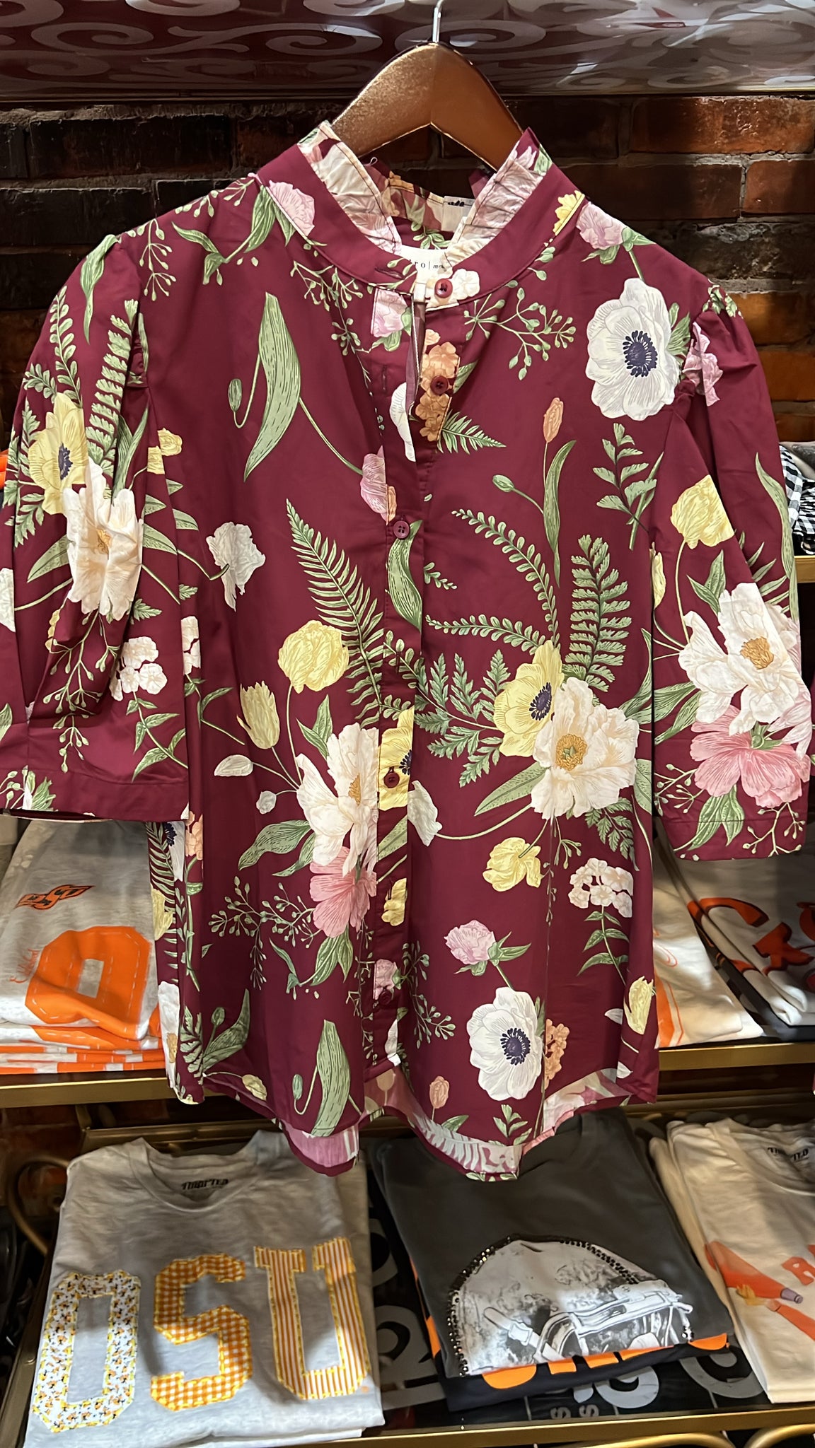 Entro burgundy floral Top