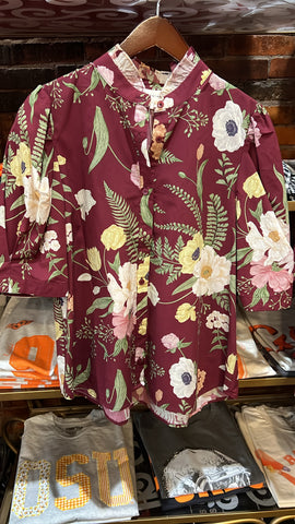 Entro burgundy floral Top