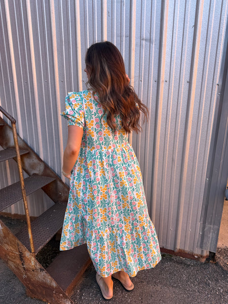 Blue Floral Midi