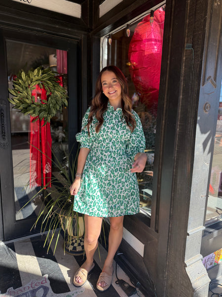 Green Cheetah Dress
