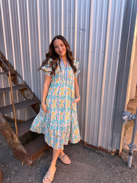 Blue Floral Midi