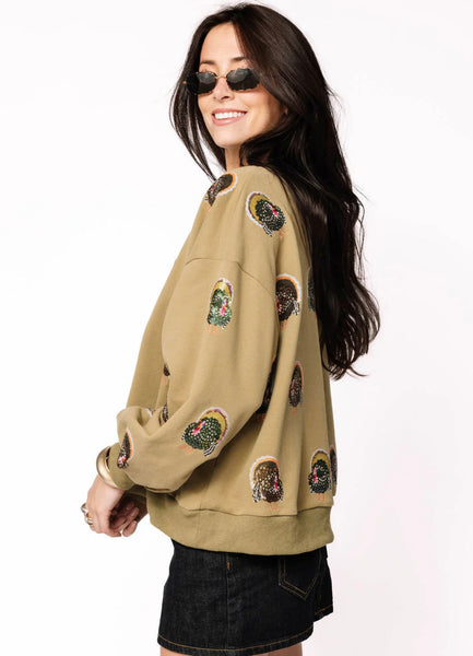 Olive Green Scattered Turkey
Sweatshirt