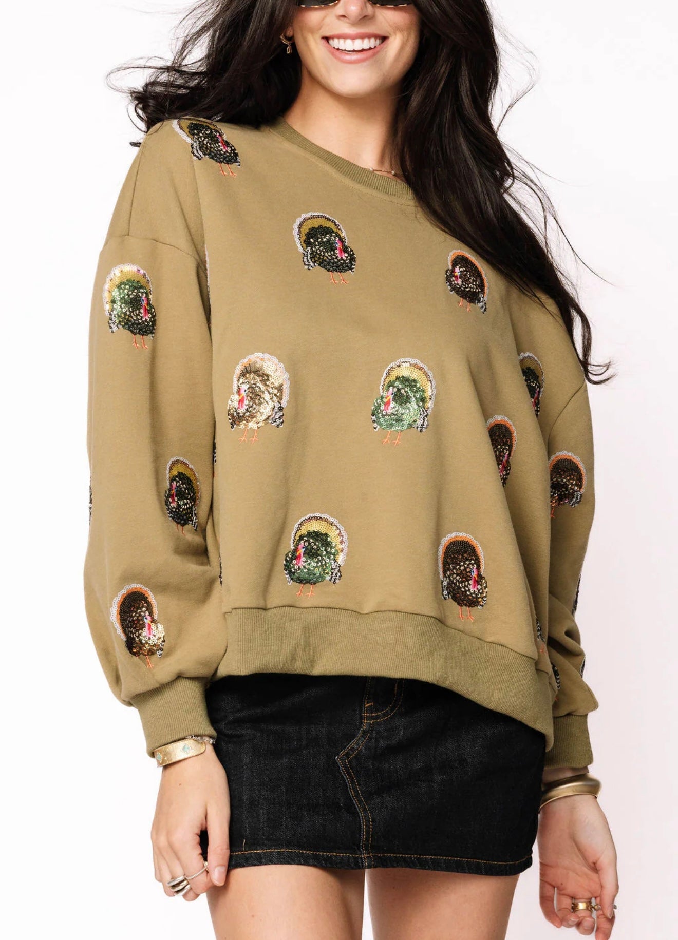 Olive Green Scattered Turkey
Sweatshirt