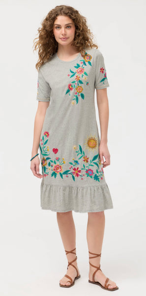 Ruffle Hem Knit Midi Dress - Ziviana