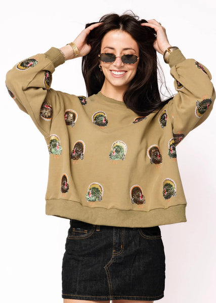 Olive Green Scattered Turkey
Sweatshirt