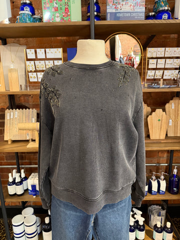 French Terry Beaded Sweatshirt