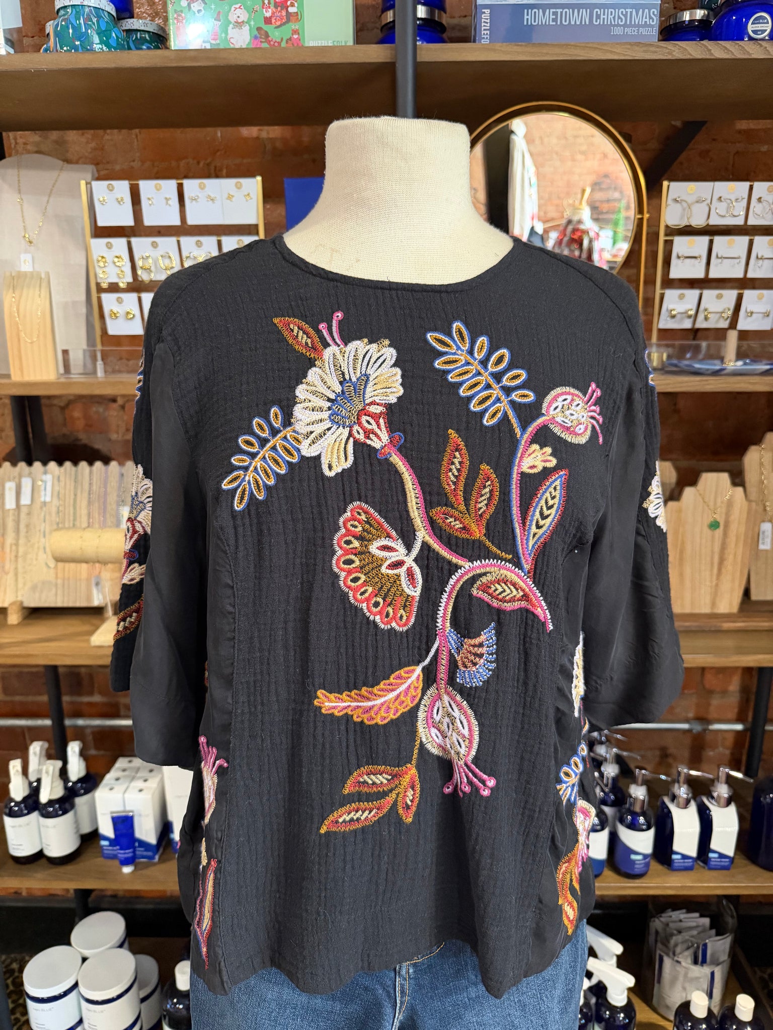 Mixed Media Dolman Blouse