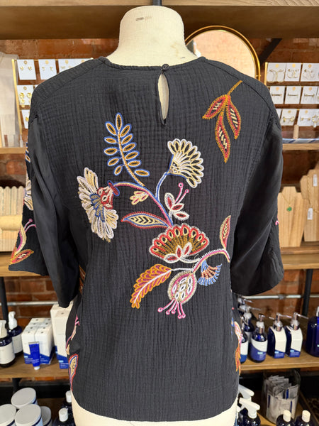 Mixed Media Dolman Blouse