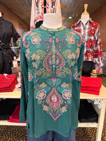 Audrey Mandarin Collar Blouse