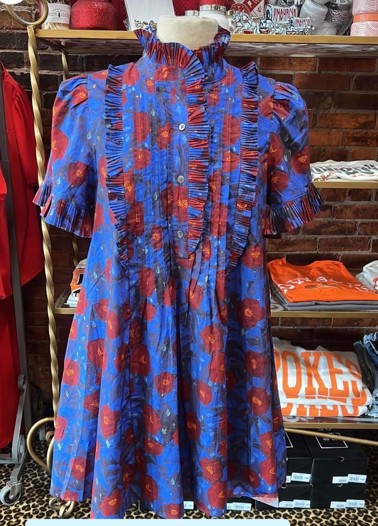 Blue Floral Entro Dress