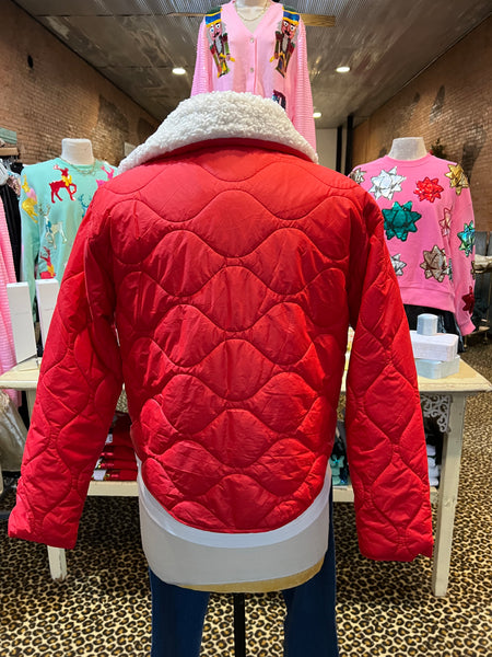 Fiery Red Peyton Quilt Jacket