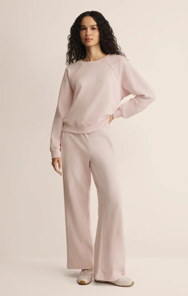 Take All French Terry Track Pant in Washed Pink