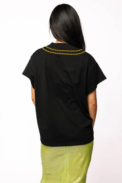 Black Christmas Icons Necklace Tee