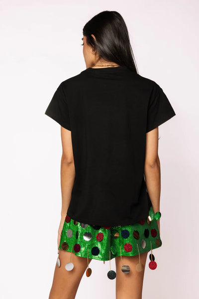 Black Rudolph Wearing A Wreath Tee
