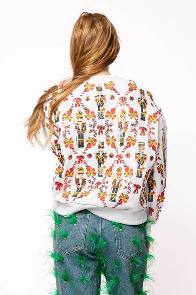 Grey Nutcracker & Candy Cane Sweatshirt